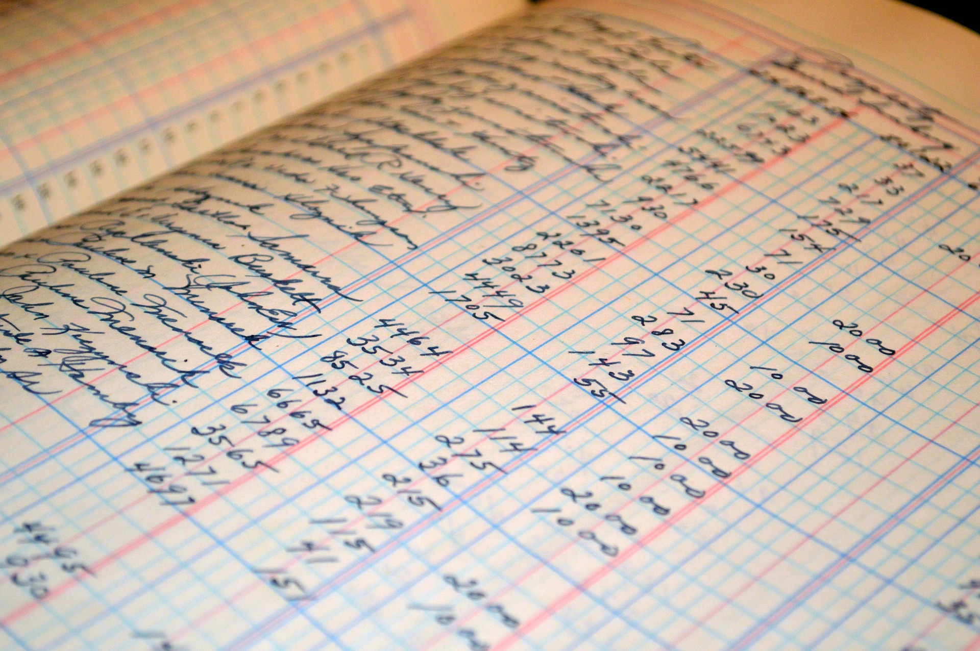 vintage accounting ledger